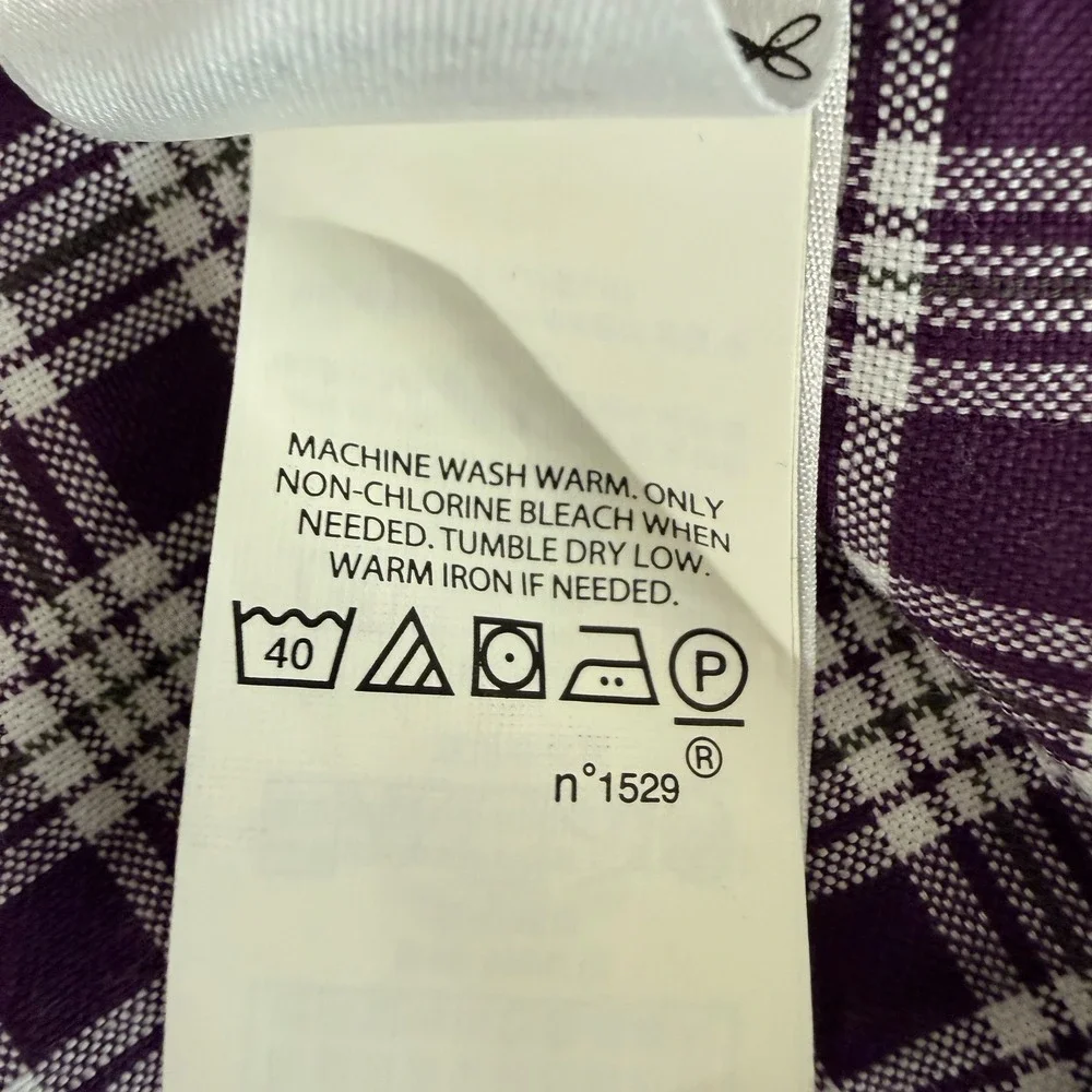Polo Ralph Lauren Button Down Mens XL Pre-Owned Shirt Purple Plaid Classic Fit‎